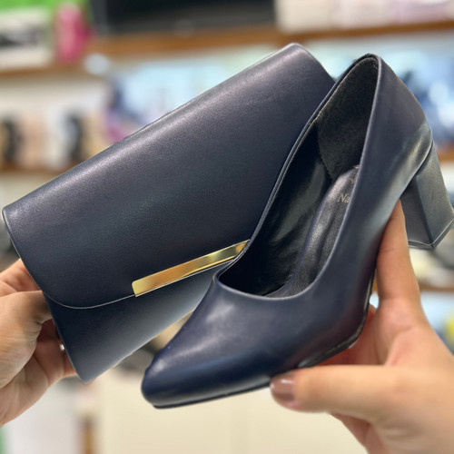 ست کیف و کفش مجلسی سورمه ای