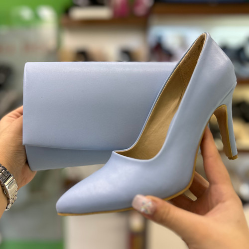 خرید ست کیف و کفش زنانه آبی آسمانی