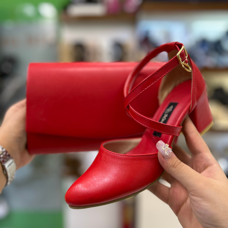 خرید ست کیف و کفش قرمز زنانه