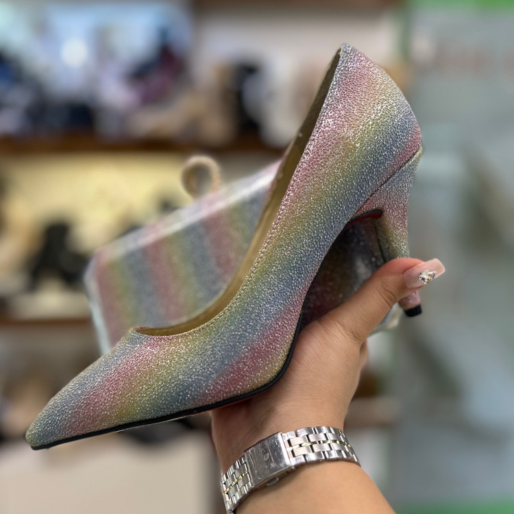 ست کیف و کفش لمه رنگین کمانی زنانه