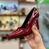 عکس کفش پاشنهمیخی زرشکی زنانه