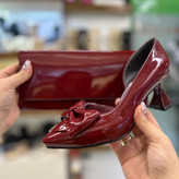 قیمت ست کیف و کفش زنانه زرشکی