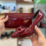 قیمت و خرید ست کیف و کفش مجلسی زنانه زرشکی یلدایی