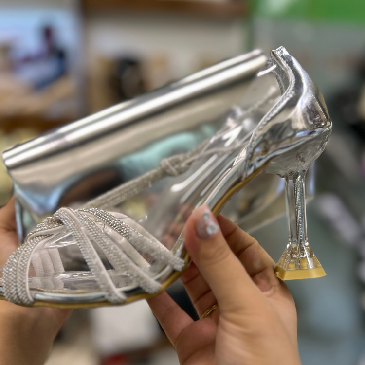 عکس ست کیف و کفش نقره ای مجلسی