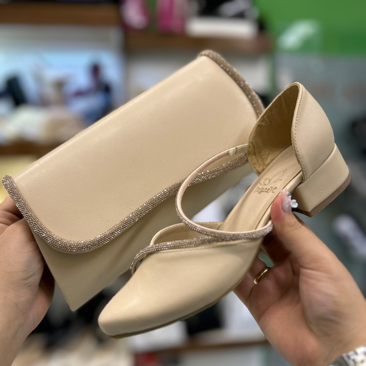 قیمت و عکس ست کیف و کفش مجلسی کرم