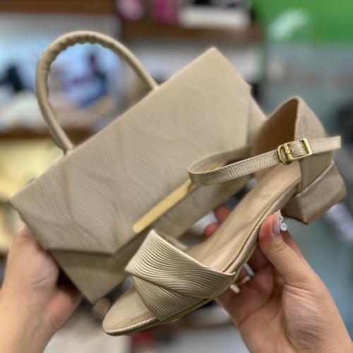 خرید ست کیف و کفش زنانه کرم