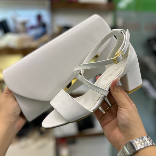 خرید ست کیف و کفش مجلسی سفید