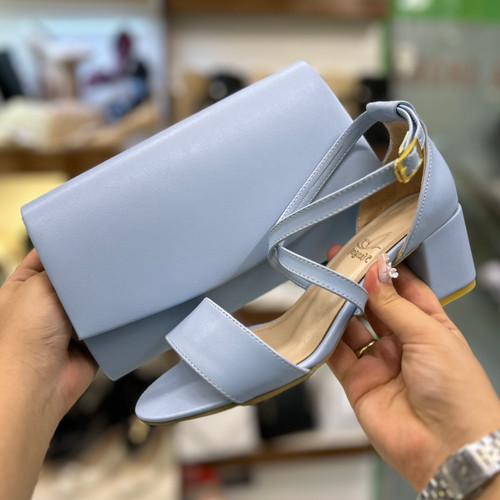 خرید ست کیف و کفش زنانه آبی آسمانی