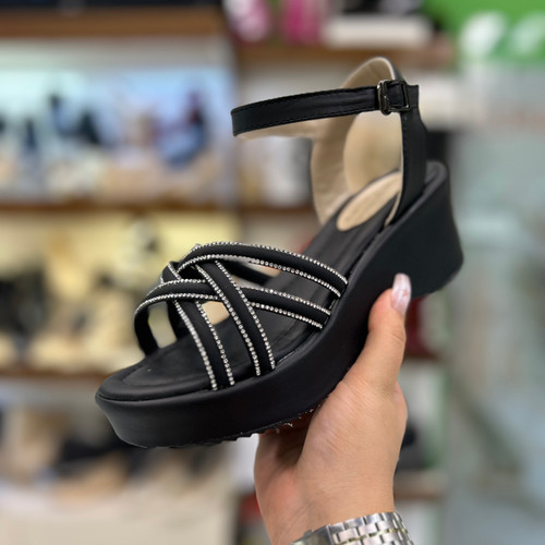 خرید صندل لژ دار مجلسی زنانه نگین دار