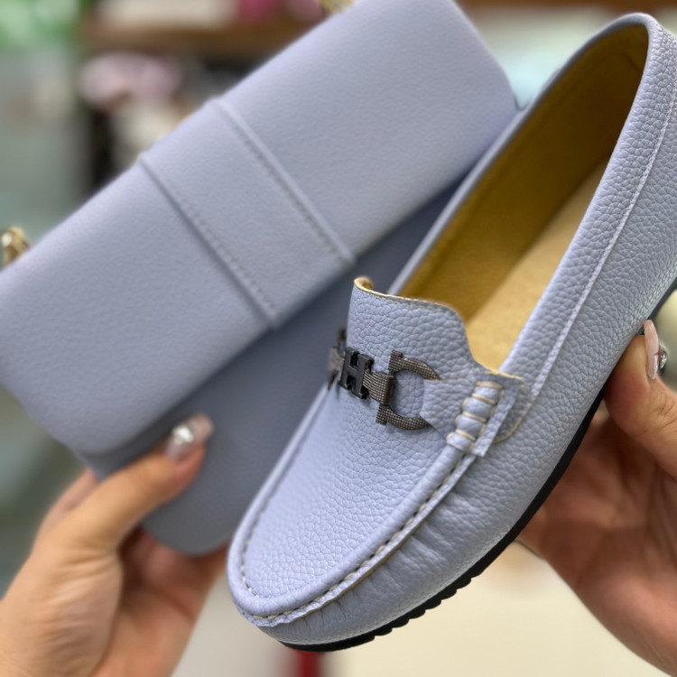 ست کیف و کفش زنانه راحتی کالج طبی آبی آسمانی