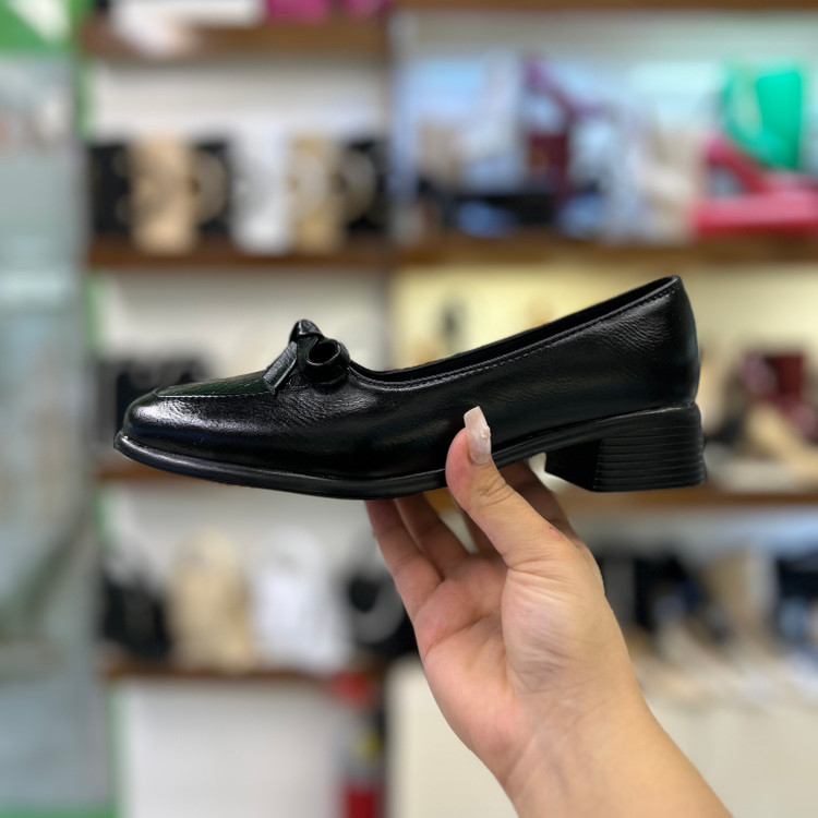 خرید کفش مشکی پاپیون دار پاشنه ۲ سانت