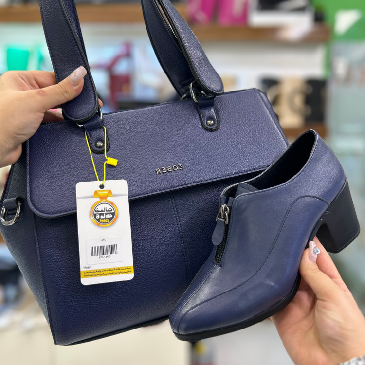 خرید ست کیف و کفش اداری سورمه ای طبی پیو