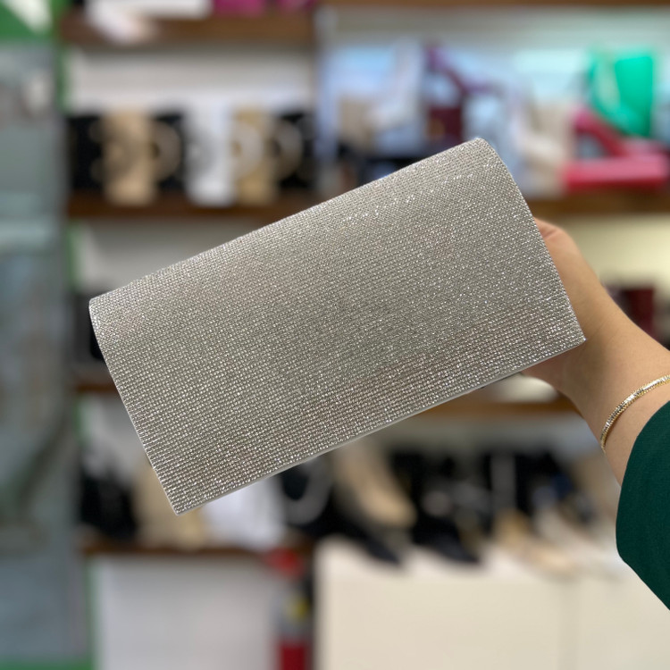 قیمت کیف شب زنانه فول نگین سفید