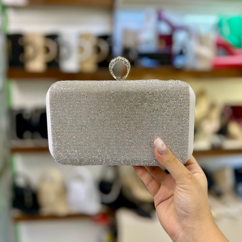 خرید کیف شب دهنه دار فول نگین زنانه انگشتی