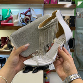 خرید ست کیف و کفش فول نگین سفید شرشره ای