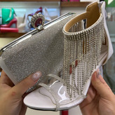 قیمت و خرید ست کیف و کفش زنانه سفید عروس