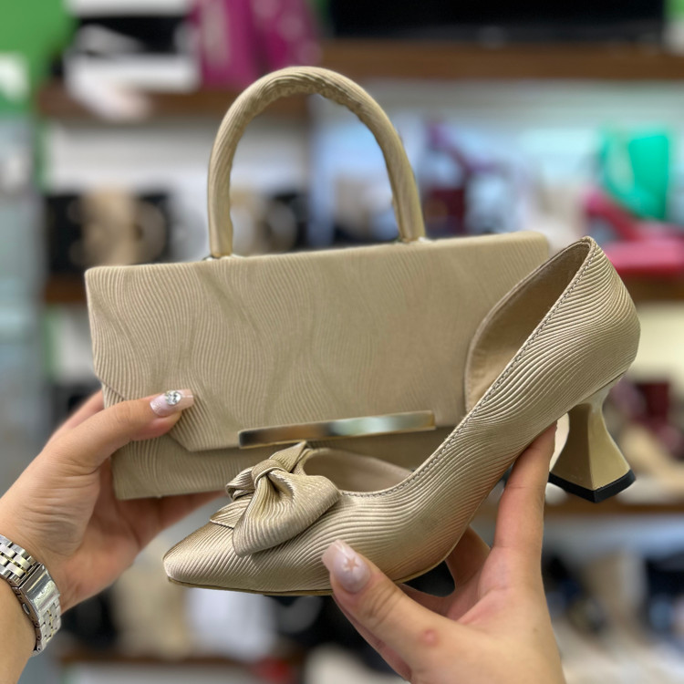 قیمت ست کیف و کفش کرم مجلسی