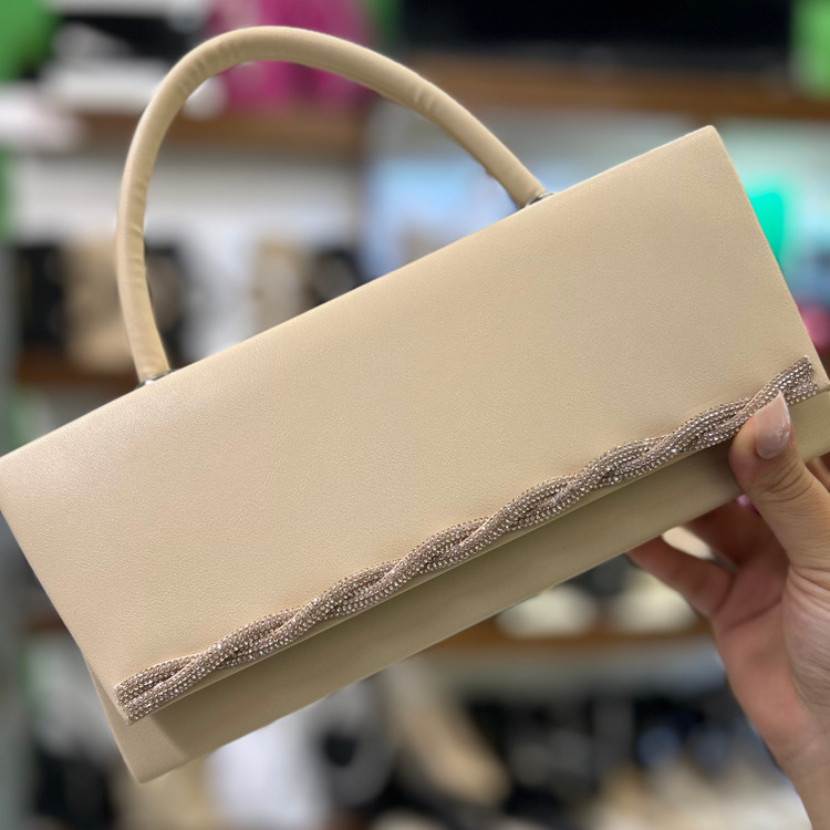 عکس و قیمت کیف مجلسی دسته دار زنانه رنگ کرم