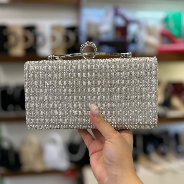 خرید کیف مجلسی دهنه دار زنانه فول نگین زنانه