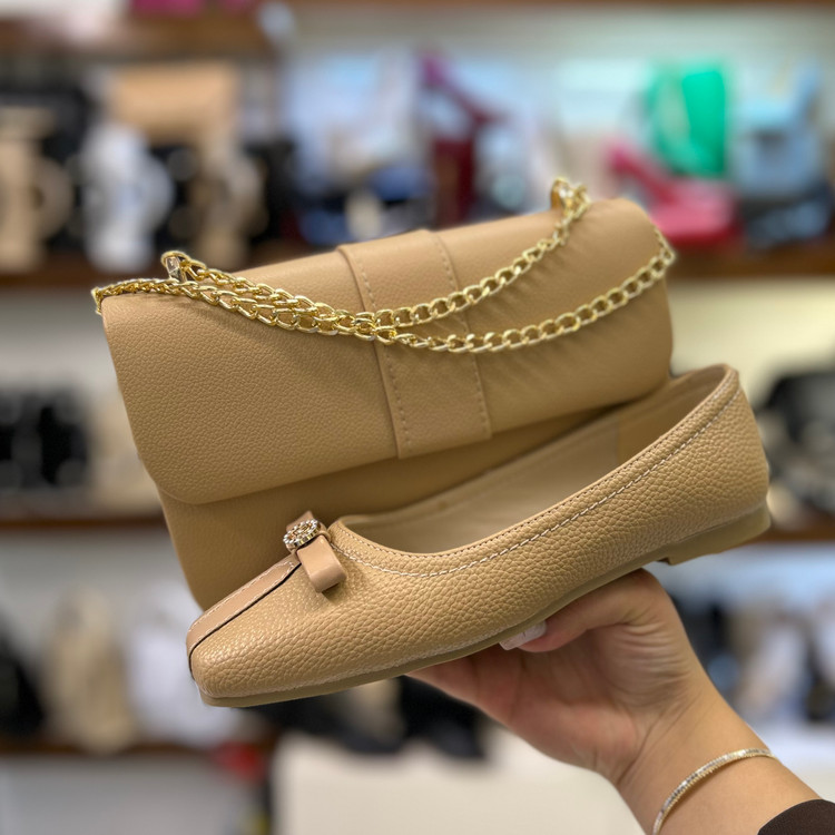 خرید و قیمت ست کیف و کفش کالج زنانه پاپیونی دیور کرم