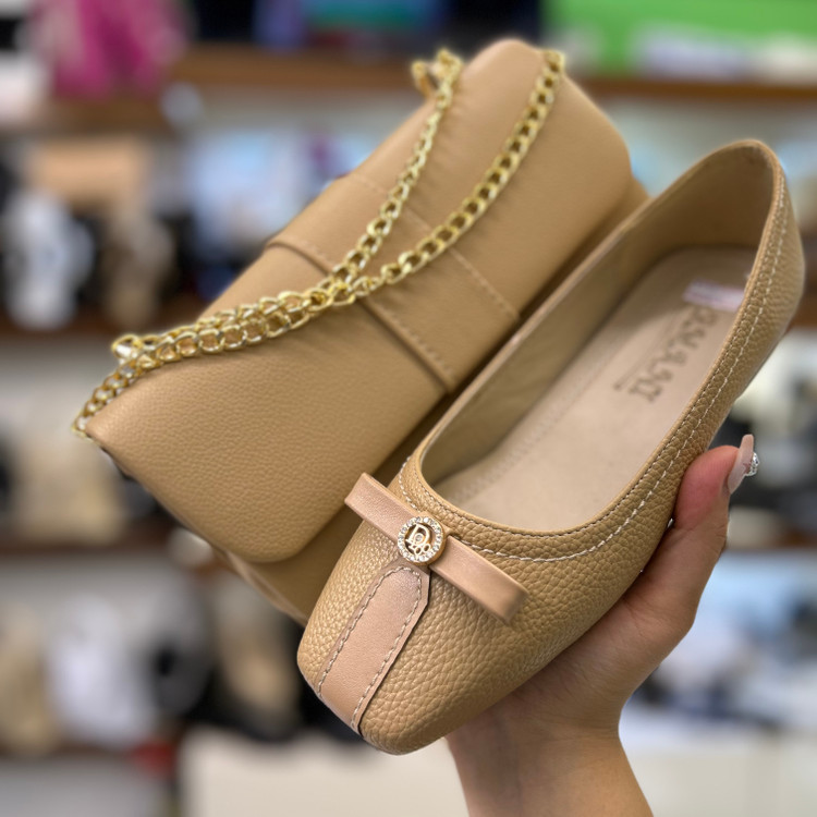 قیمت و عکس ست کیف و کفش کالج زنانه پاپیونی دیور کرم