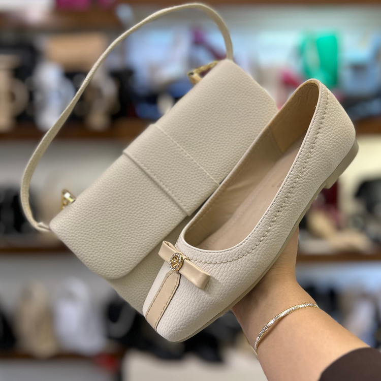 قیمت ست کیف و کفش کالج زنانه پاپیونی دیور کرم