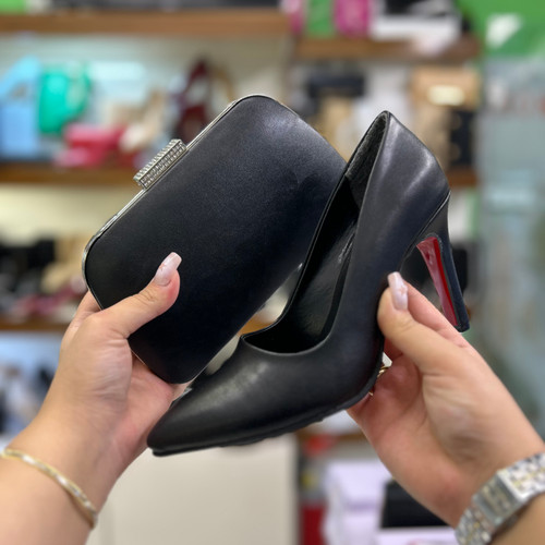 خرید ست کیف و کفش مجلسی زنانه قالب ترک لوبوتین بیاله