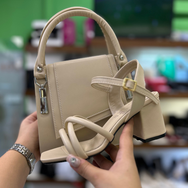 خرید و قیمت ست کیف و کفش صندل جلو باز زنانه کرم