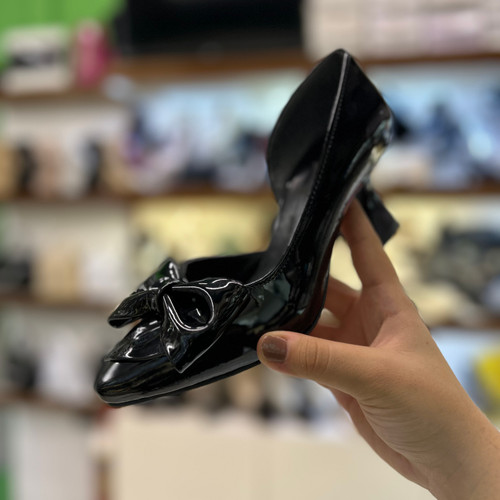 خرید کفش مجلسی زنانه پاپیونی ورنی قالب بزرگ پا تا ۴۲