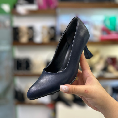 خرید کفش پاشنه دار زنانه سورمه ای قالب بزرگ پا تا ۴۲