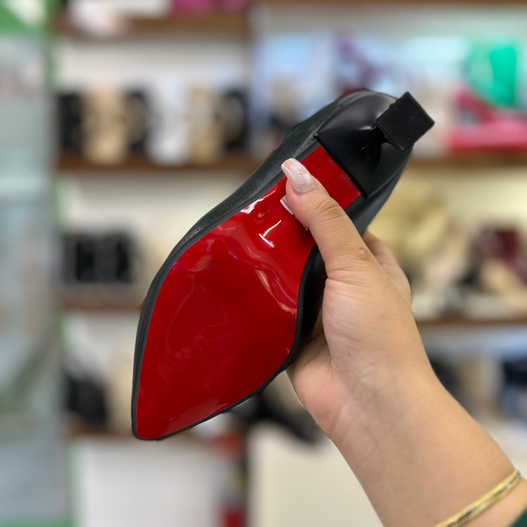 عکس و خرید کفش پاشنه دار زنانه سورمه ای قالب بزرگ پا تا ۴۲