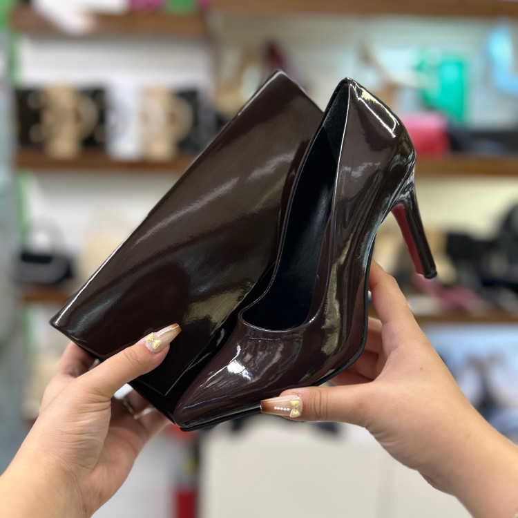 خرید ست کیف و کفش قهوه ای ورنی زنانه