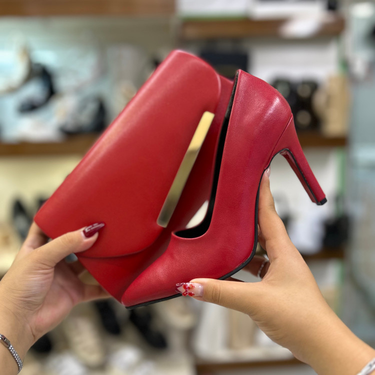 ست کیف و کفش مجلسی قرمز زنانه قالب ترک زیبا کد ۶۶ - تصویر 2